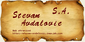 Stevan Avdalović vizit kartica